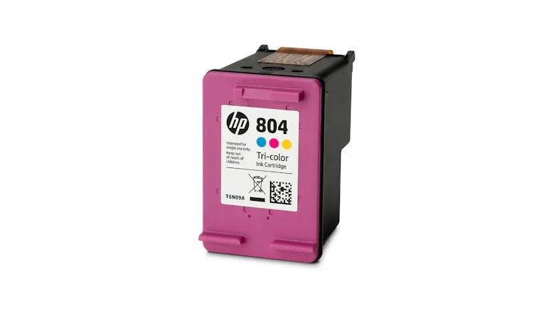 Front view of the HP 804 Original Tri-Colour Ink Cartridge Front view of the HP 804 Original Tri-Colour Ink Cartridge