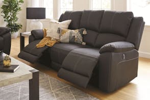 Gaucho 3 Seater Powered Fabric Recliner Sofa