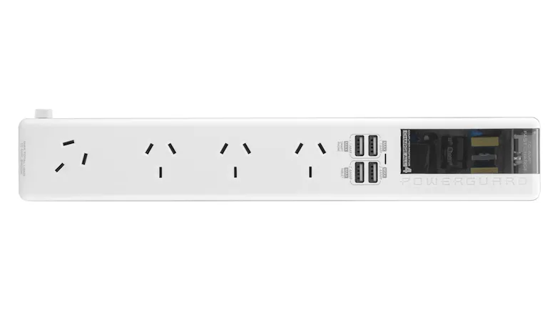 Powerguard Charge All 4 (4x AC Outlet 4x USB) - White Powerguard Charge All 4 (4x AC Outlet 4x USB) - White