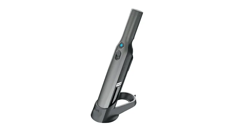 An angled view of the handheld vacuum An angled view of the handheld vacuum