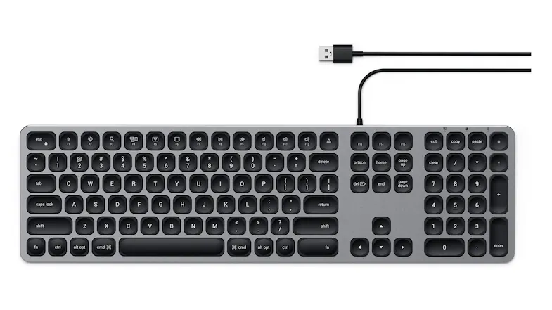 Satechi Aluminium Wired USB Keyboard - Grey Satechi Aluminium Wired USB Keyboard - Grey