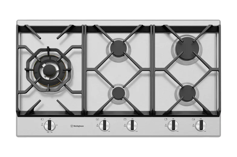 Westinghouse 90cm 5 Burner Gas Cooktop - Stainless Steel (WHG958SC) Westinghouse 90cm 5 Burner Gas Cooktop - Stainless Steel (WHG958SC)