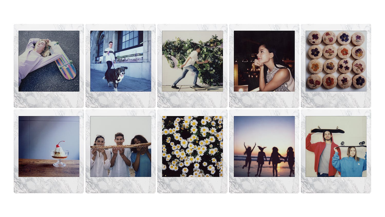 Instax Square Film 10 Pack - White Marble