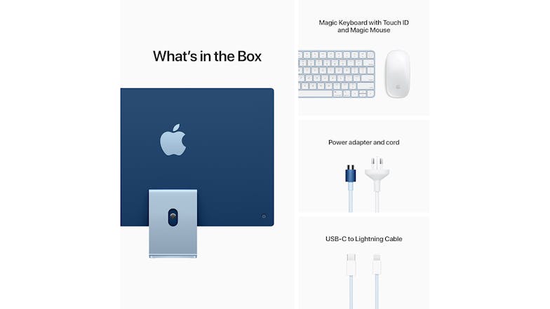 Apple iMac 24" M1 8-Core CPU & 8-Core GPU 8GB-RAM 256GB-SSD with Retina 4.5K Display - Blue (2021)