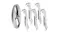 Set of Braun slicing and shredding blades in various thicknesses and patterns designed for food processor attachment versatility Set of Braun slicing and shredding blades in various thicknesses and patterns designed for food processor attachment versatility