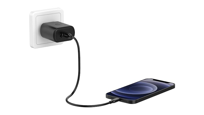 Cygnett PowerPlus 32W USB-C Dual Port Wall Charger - Black