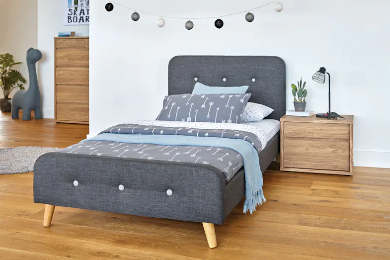 Calypso King Single Bed Frame - Charcoal Calypso King Single Bed Frame - Charcoal