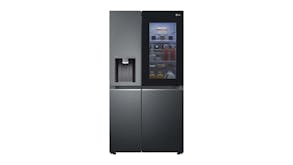 LG 635L Side By Side Fridge Freezer with Ice and Water Dispenser - Matte Black (GS-V635MBLC)
