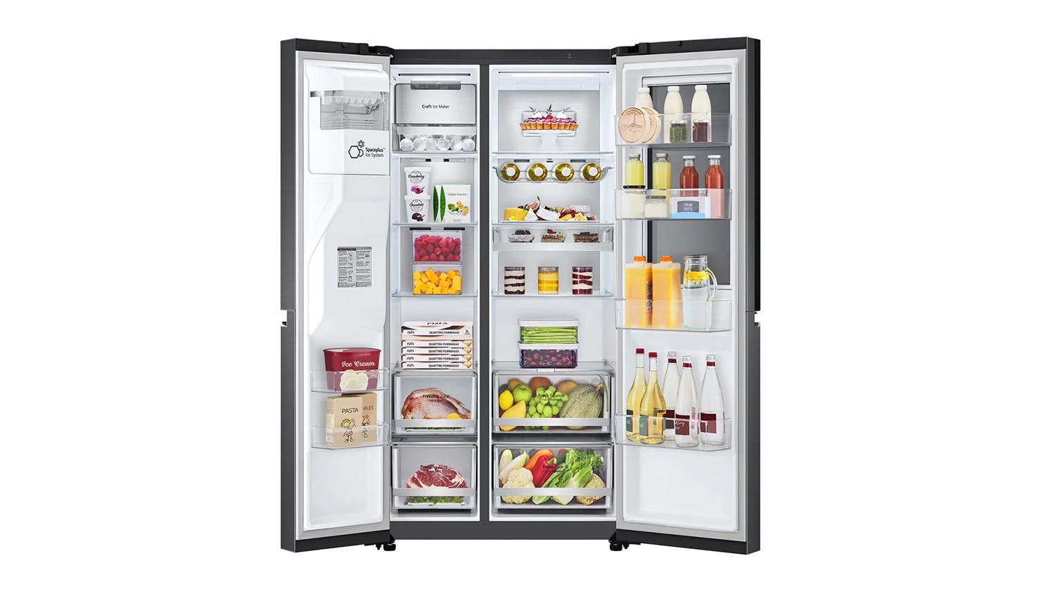LG 635L InstaView Side By Side Fridge Freezer with Ice and Water Dispenser