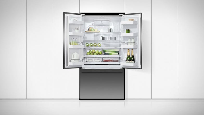 isher & Paykel 487L French Door Fridge Freezer with Ice & Water Dispenser - Black Stainless Steel (Series 7/RF522ADUB5)