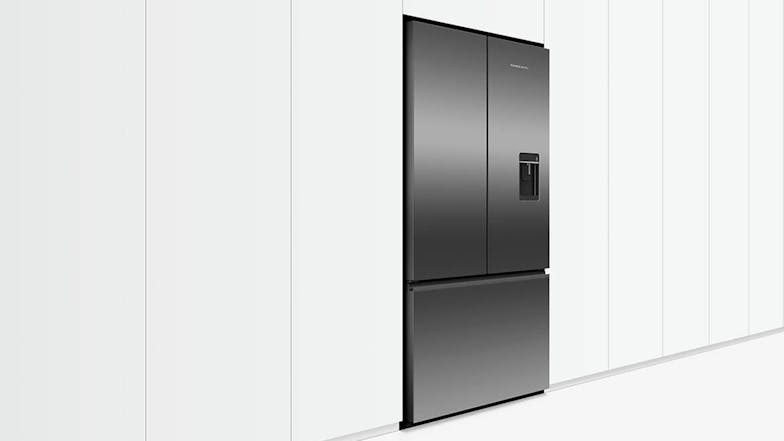 Fisher & Paykel 569L French Door Fridge Freezer with Ice & Water Dispenser - Black Stainless Steel (Series 7/RF610ANUB5)