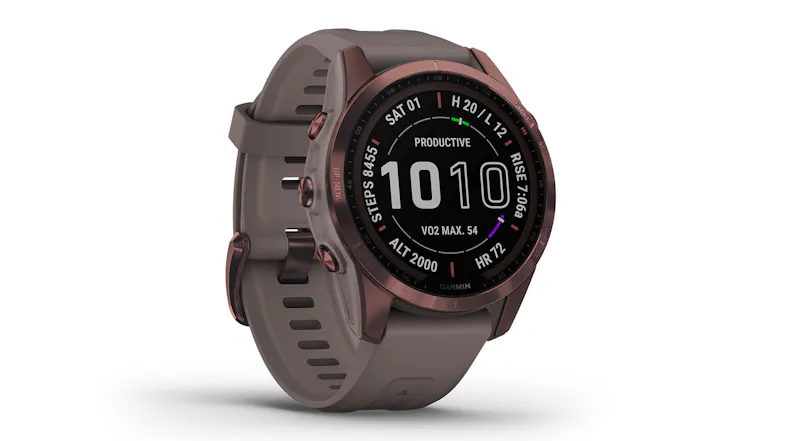 Garmin Fenix 7S Sapphire Solar - Dark Bronze Titanium with Shale Grey Band Garmin Fenix 7S Sapphire Solar - Dark Bronze Titanium with Shale Grey Band