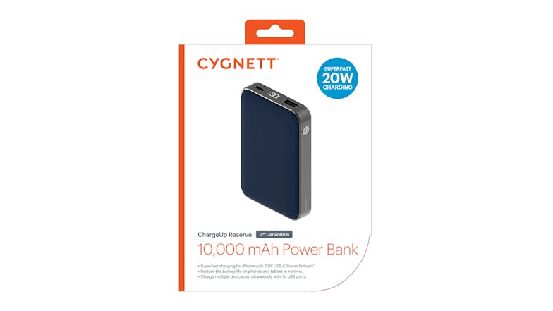 Cygnett ChargeUp Reserve (2nd Gen) 10,000mAh Power Bank - Blue