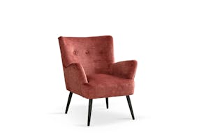 Faye Accent Fabric Chair - Coral Vintage Velvet