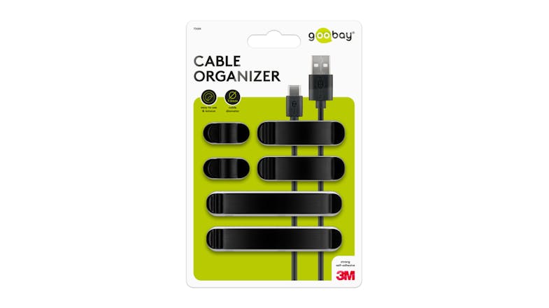 Goobay Cable Management Clip Set - Black (6 Piece Set) Goobay Cable Management Clip Set - Black (6 Piece Set)