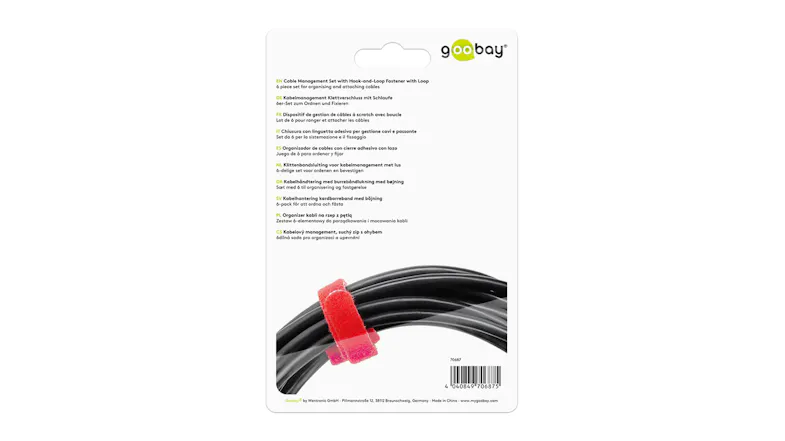 Goobay Cable Hook-and-Loop Fastener with Loop (6 Piece Set) Goobay Cable Hook-and-Loop Fastener with Loop (6 Piece Set)