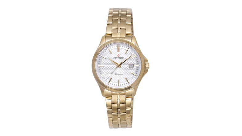 Olympic Timekeeper Series Ladies Watch 32mm - Gold Stainless Steel with White Dial Olympic Timekeeper Series Ladies Watch 32mm - Gold Stainless Steel with White Dial
