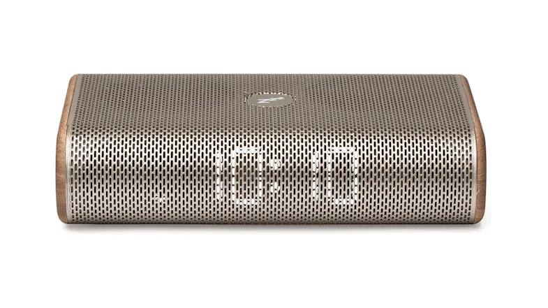 Lexon Miami Time Clock Radio - Gold / Wood Lexon Miami Time Clock Radio - Gold / Wood