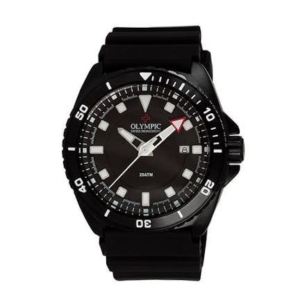 Olympic Aquanaut Black Divers Watch - Black PU Band Olympic Aquanaut Black Divers Watch - Black PU Band