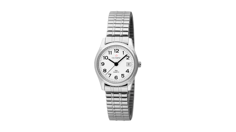 Olympic Ladies Large Stainless Steel Watch - Expanding Band Olympic Ladies Large Stainless Steel Watch - Expanding Band