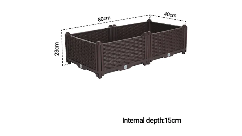 Soga 80x40x23cm Garden Plastic Planter Box - Dark Brown Soga 80x40x23cm Garden Plastic Planter Box - Dark Brown