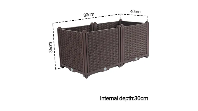 Soga 80x36cm Garden Plastic Planter Box - Dark Brown Soga 80x36cm Garden Plastic Planter Box - Dark Brown