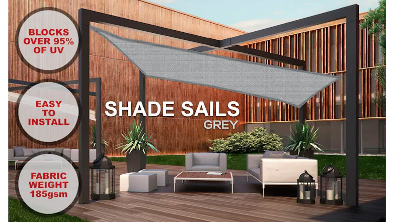 Wallaroo Rectangular Shade Sail 4 x 5m - Grey Wallaroo Rectangular Shade Sail 4 x 5m - Grey