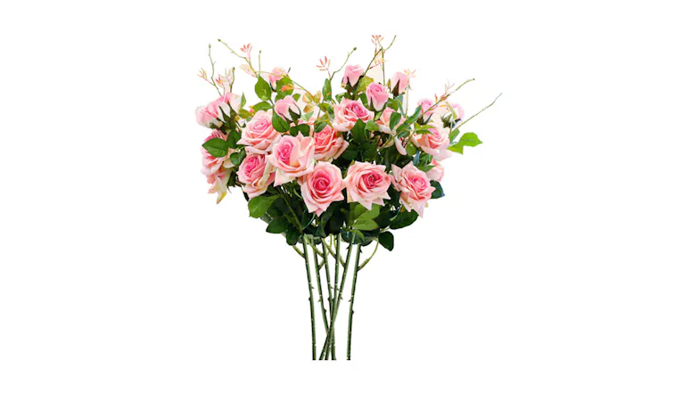 Soga 6 Bunch Artificial Rose 5 Heads - Pink Soga 6 Bunch Artificial Rose 5 Heads - Pink