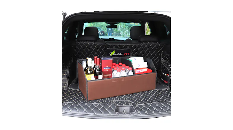 Soga Leather Car Boot Storage Box Large - Coffee Soga Leather Car Boot Storage Box Large - Coffee