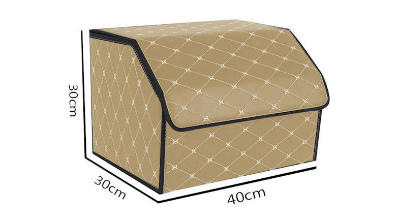 Soga Car Boot Storage Box Medium - Beige/Gold Soga Car Boot Storage Box Medium - Beige/Gold
