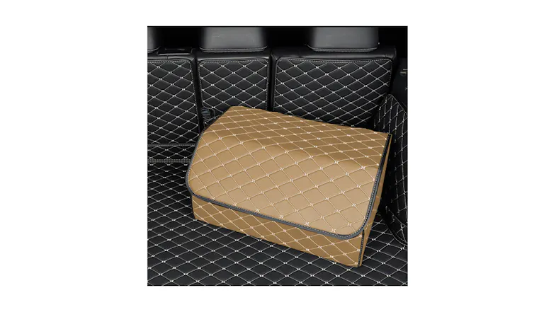 Soga Car Boot Storage Box Large - Beige/Gold Soga Car Boot Storage Box Large - Beige/Gold