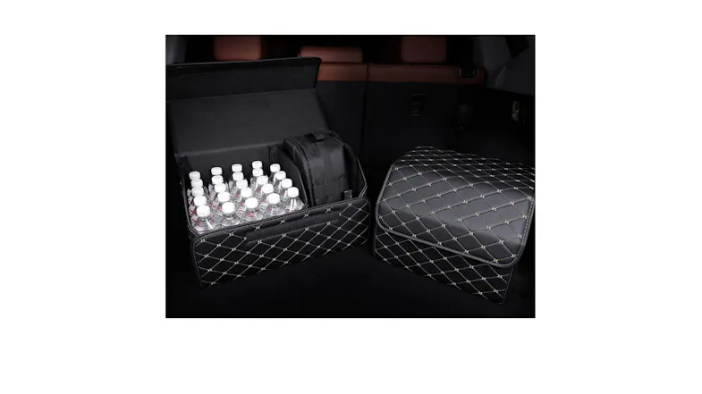 Soga Car Boot Storage Box Small - Black Gold Soga Car Boot Storage Box Small - Black Gold