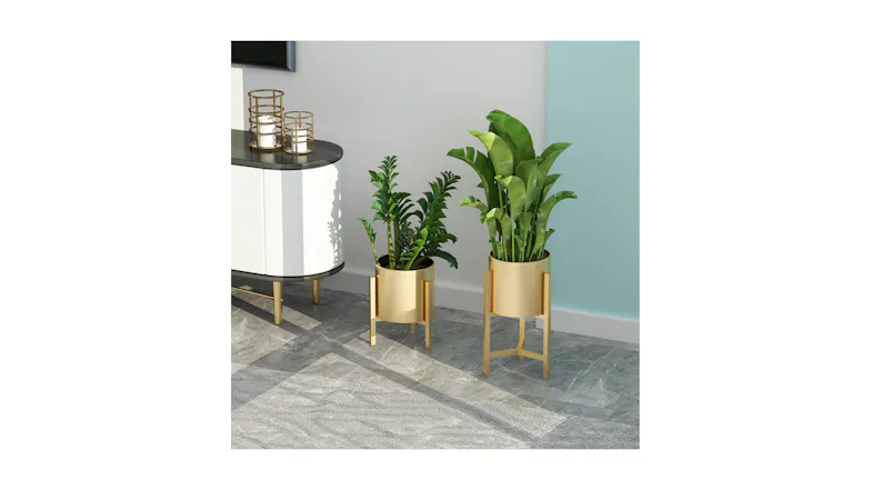 Soga 45cm Gold Metal Pot Plant Stand - Gold Soga 45cm Gold Metal Pot Plant Stand - Gold