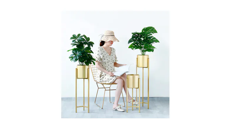 Soga 90cm Metal Pot Plant Stand - Gold Soga 90cm Metal Pot Plant Stand - Gold