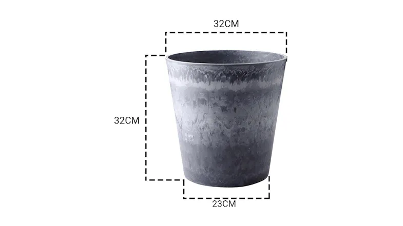 Soga 32cm Round Tapered Resin Planter - Weathered Grey Soga 32cm Round Tapered Resin Planter - Weathered Grey