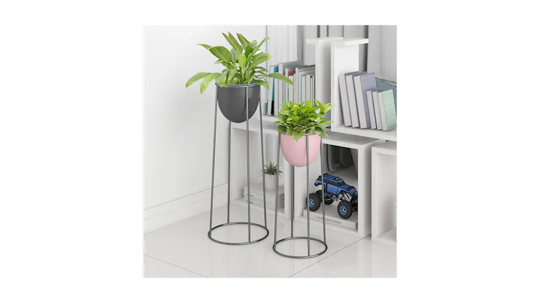 Soga 50cm Round Wire Metal Pot Plant Stand - Black Soga 50cm Round Wire Metal Pot Plant Stand - Black
