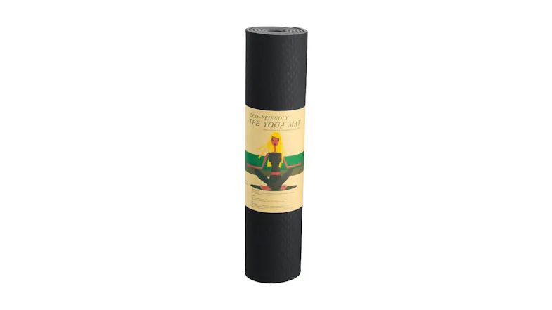 Powertrain 6mm Eco-Friendly TPE Yoga Exercise Mat - Black Powertrain 6mm Eco-Friendly TPE Yoga Exercise Mat - Black