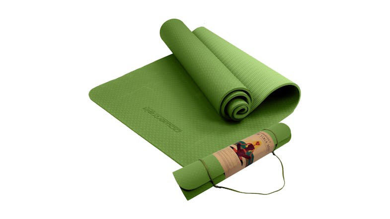 Powertrain 6mm Eco-Friendly TPE Yoga Exercise Mat - Green Powertrain 6mm Eco-Friendly TPE Yoga Exercise Mat - Green
