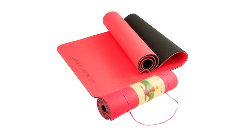 Powertrain 8mm Eco-Friendly TPE Yoga Exercise Mat - Red Powertrain 8mm Eco-Friendly TPE Yoga Exercise Mat - Red