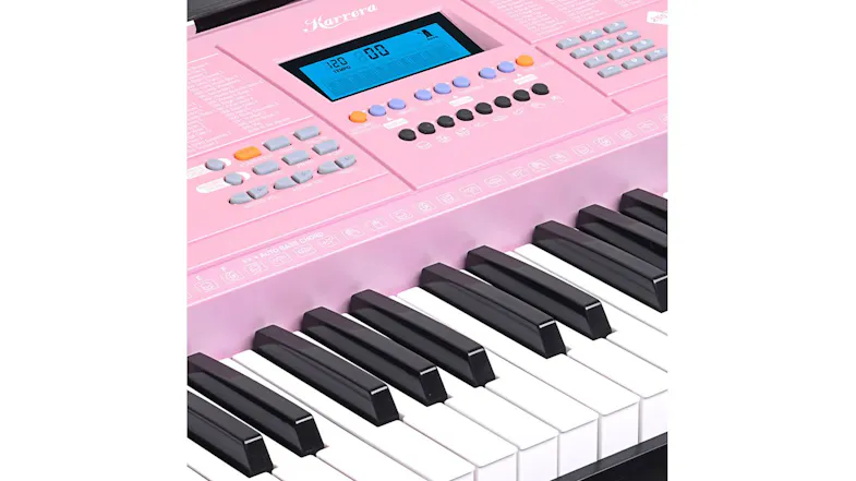 Karrera 61 Keys LCD Display Electronic Keyboard with Stand - Pink Karrera 61 Keys LCD Display Electronic Keyboard with Stand - Pink