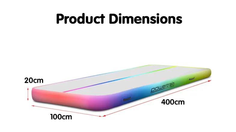 Powertrain 4m Airtrack Tumbling Gym Mat - Rainbow Powertrain 4m Airtrack Tumbling Gym Mat - Rainbow