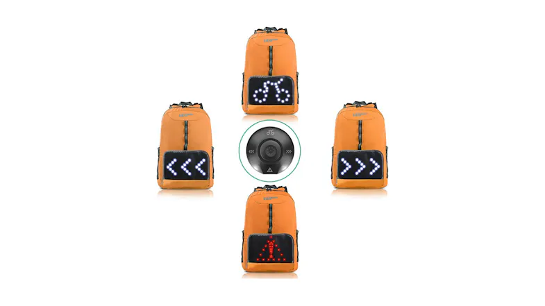 JCM Bike LED Indicator Backpack - Orange JCM Bike LED Indicator Backpack - Orange