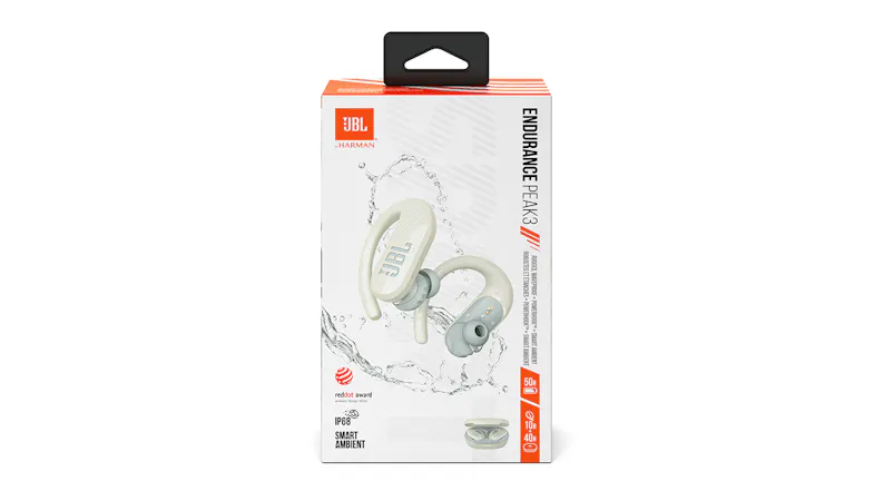 JBL Endurance Peak 3 Sport True Wireless In-Ear Headphones - White JBL Endurance Peak 3 Sport True Wireless In-Ear Headphones - White