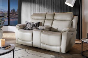Flinders 2 Seater Leather Electric Recliner Sofa