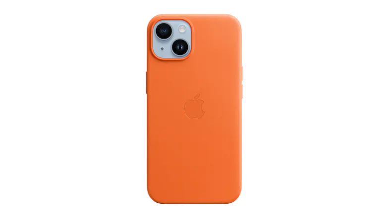 Apple Leather Case with MagSafe for iPhone 14 - Orange Apple Leather Case with MagSafe for iPhone 14 - Orange