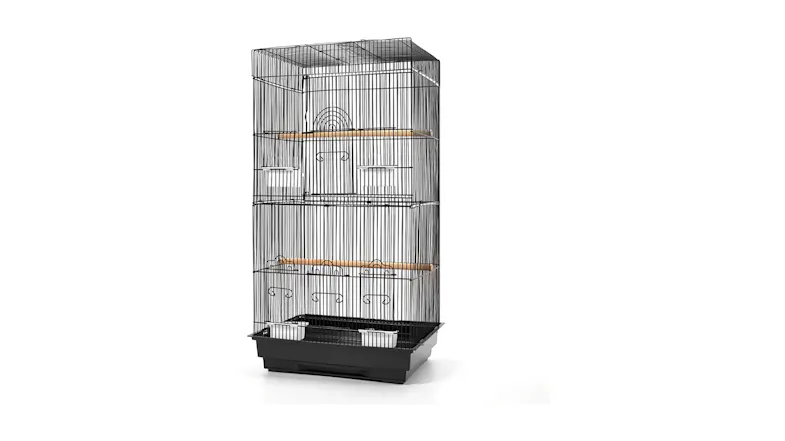 I.Pet Bird Cage Medium Rectangle with Perch 88cm - Black I.Pet Bird Cage Medium Rectangle with Perch 88cm - Black