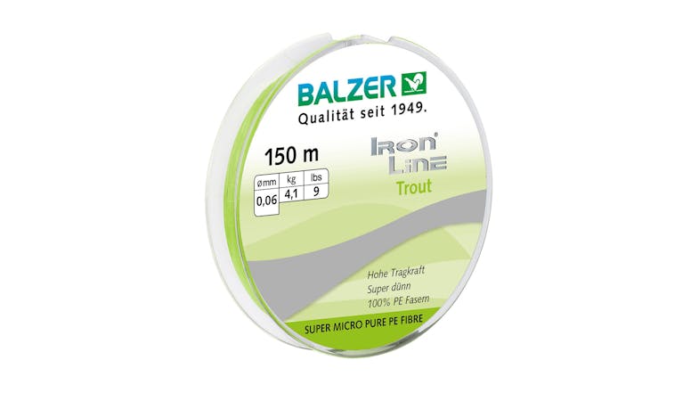 Balzer Iron Line 0.06mm Trout Fishing Line 150m - Chartreuse Balzer Iron Line 0.06mm Trout Fishing Line 150m - Chartreuse