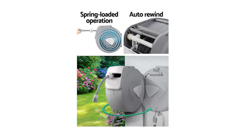 New Aim Retractable Hose Reel Plastic 20m New Aim Retractable Hose Reel Plastic 20m