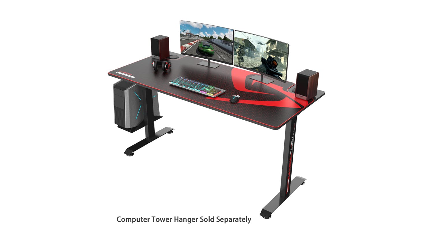 Eureka Ergonomic I60-SLB Racing Gaming Desk - Large