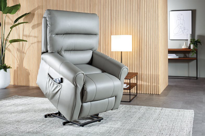Bristol Grey Gum Leather Lift Chair by Apricot Furnishings